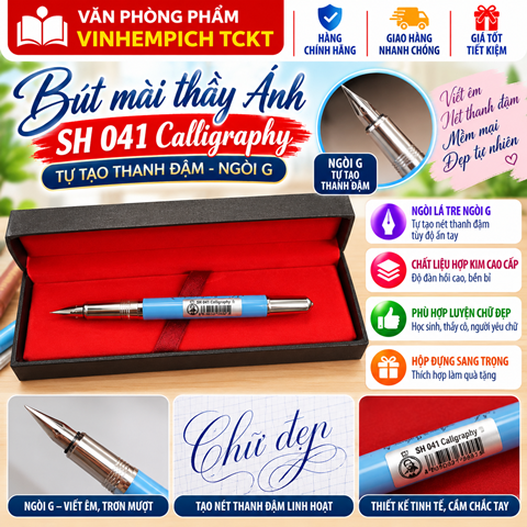 Bút mài thầy Ánh SH 041 calligraphy tự tạo thanh đậm ngòi G