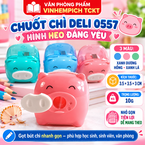 Gọt chì Heo con Deli 557 siêu sắc, siêu sạch, siêu đáng yêu