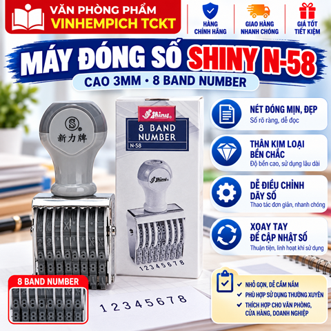 Máy đóng số Shiny N-58 (số cao 3mm)