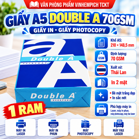 Giấy A5 Double A 70gsm