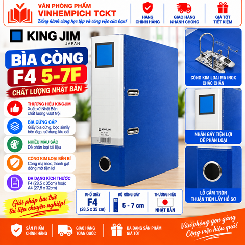 BÌA CÒNG KINGJIM F4 5-7CM