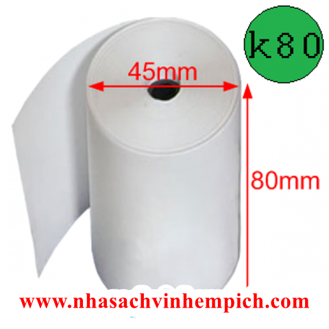 Giấy in nhiệt HS K80, đường kính 45mm