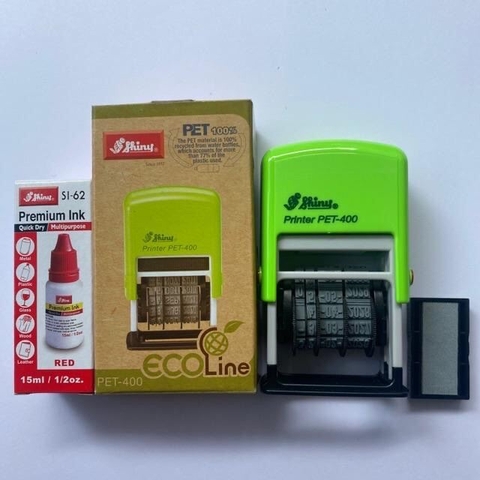 [chuyên dụng - đóng bao bì]Combo con dấu ngày tháng năm Shiny Pet 400 và hộp mực chuyên dụng đóng lên mọi chất liệu