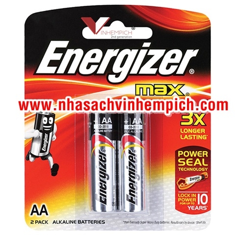 Pin tiểu AA Energizer 1.5V vỉ 2 viên chính hãng Malaysia