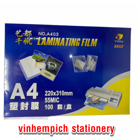 Màng Ép Plastic YIDU A4 55 Mic (100 Tờ/ Xấp)