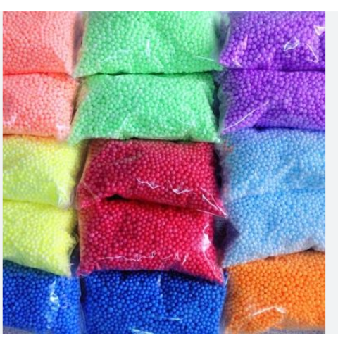 Hạt xốp nhiều màu bịch nguyên liệu làm slime hay lót gói quà