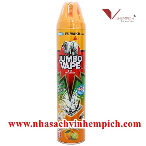 Bình xịt muỗi Jumbo Vape FIK hương Cam chanh chai 600ml