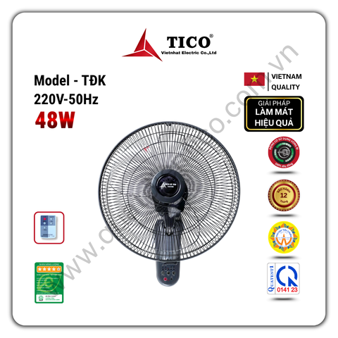 Quạt treo điều khiển TĐK - Công suất 48W - Sải cánh 400mm