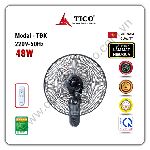 Quạt treo điều khiển TĐK - Công suất 48W - Sải cánh 400mm