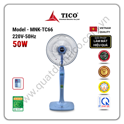 Quạt cây điều khiển MNK-TC66 - Công suất 50W - Sải cánh 400mm