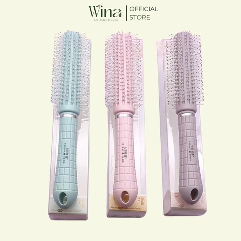 Lược Tròn Chải Tóc & Gỡ Rối Tạo Kiểu Tóc Xoăn Uốn Phồng 25cm LT-03 | Tóc Giả Wina