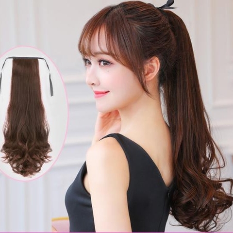 Tóc Cột Tơ Xoăn Đuôi 48cm Tơ Nhân Tạo D15