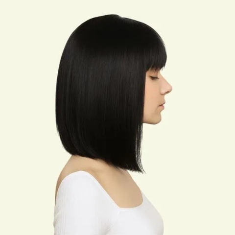 Tóc Giả Nữ Nguyên Đầu - Siêu Da 4D Ngắn Cúp Ngang Vai Dài 35cm | Wina