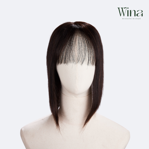 Tóc Giả Che Hói Đỉnh Đầu Nữ - Mái Thưa Siêu Da 4D Dài 35cm | Wina