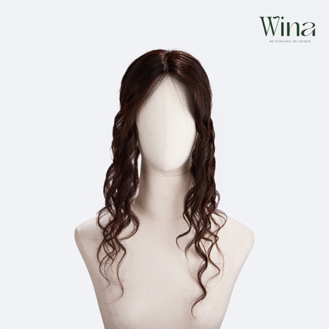 Tóc Giả Che Hói Đỉnh Đầu Nữ - Hai Mái Siêu Da 4D Uốn Xoăn Dài 50cm | Wina Wigs
