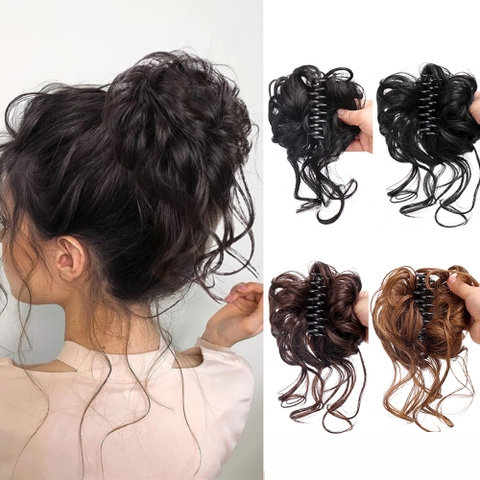 Búi Tóc Giả Ngoặm Xoăn Kiểu Cô Dâu WINA Sợi Nhân Tạo BNX-1