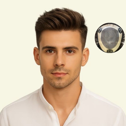 Tóc Giả Nam Che Hói - Kiểu Pompadour Bằng Tóc Thật | Wina