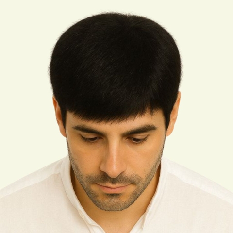 Tóc Giả Nam Che Hói - Kiểu Mulet Ngắn Bằng Tóc Thật | Wina