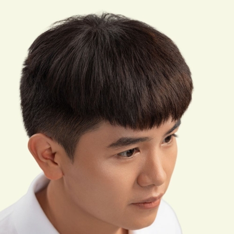 Tóc Giả Nam Che Phủ Đỉnh - Mohican Nâu Đen Siêu Da 3D