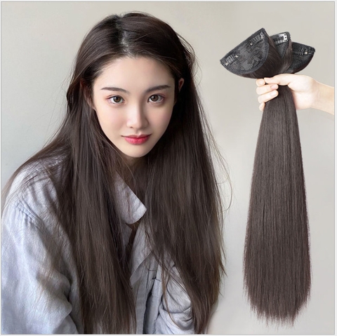 Tóc Kẹp Nối Tơ 3 Tép Chịu Nhiệt Thẳng Dài 40cm - 60cm