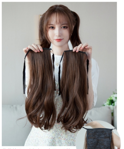 Combo Tóc Cột Xoăn Sóng 2 Bên Nhẹ WINA Sợi Tơ Chịu Nhiệt 38cm