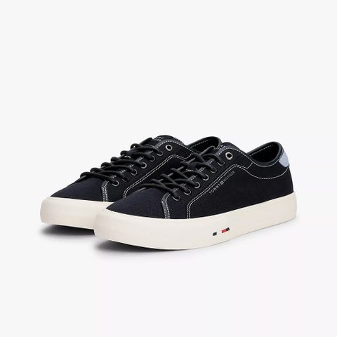Giày thể thao nam Tommy Hilfiger Signature Canvas – Màu Xanh Navy