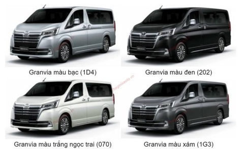 Màu xe Toyota Granvia 2021 có 4 màu gồm: Đen, Bạc, Trắng và Xám.!