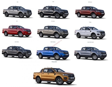 Màu xe bán tải Ford Ranger 2021: Có tới 10 màu xe đa dạng để lựa chọn.!