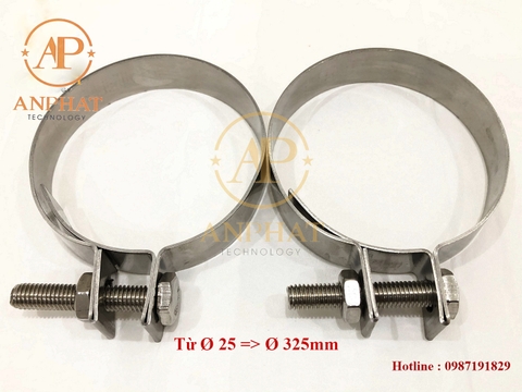 ĐAI SIẾT INOX BU-LONG ( SIZE 25mm - 350mm )