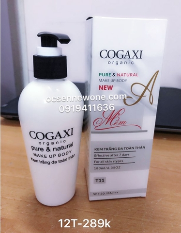 Kem trắng da toàn thân COGAXI-organic -180g- Pure & Natural Make up body-12T 