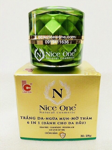 Kem trắng da-xóa thâm-ngừa mụn 6 in 1 Nice One Linh Chi (dành cho da dầu) 28g-NO13 