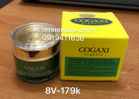 Kem dưỡng trắng cải thiện lão hóa - se khít lỗ chân lông COGAXI-8V-organic-8g 