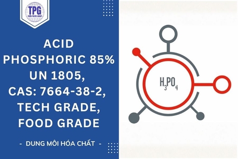 Acid Phosphoric 85%, Un 1805, Cas: 7664-38-2, Tech Grade, Food Grade, 35 Kg/Can, Vỏ Can Màu Xanh Hoặc Màu Trắng