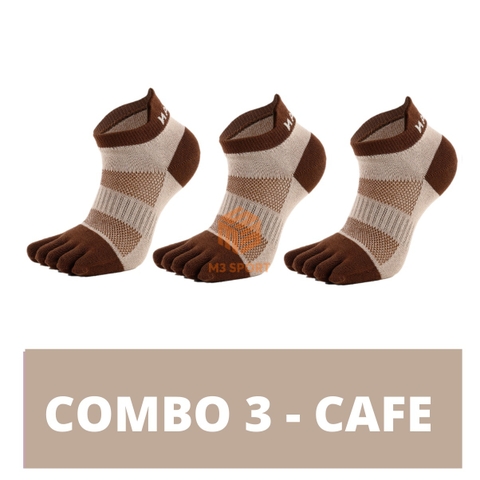 Tất chạy bộ xỏ ngón Meikan MK1904 - Combo 3 Cafe S