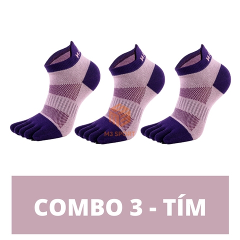 Tất chạy bộ xỏ ngón Meikan MK1904 - Combo 3 Tím S