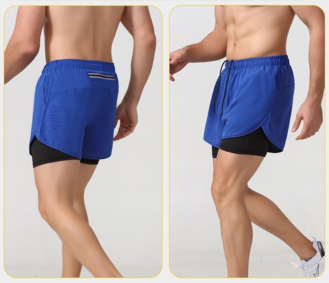 Quần short nam chạy bộ 2 lớp DK22001