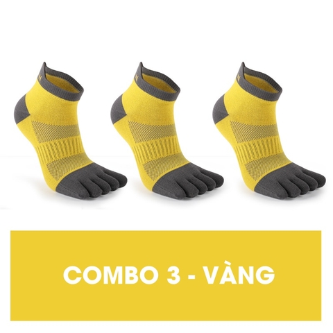 Tất chạy bộ xỏ ngón Meikan MK1904 - Combo 3 Vàng S