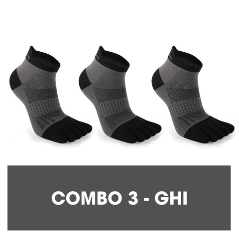 Tất chạy bộ xỏ ngón Meikan MK1904 - Combo 3 Ghi L