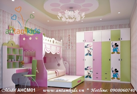 Giường công chúa 3 tầng AHCM01
