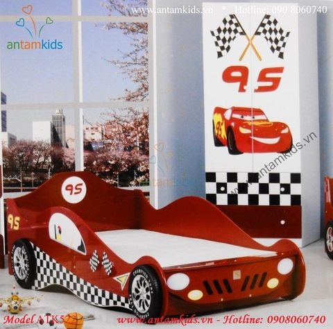 Giường ngủ hình xe ô tô McQueen màu đỏ – Cá tính sành điệu cho bé trai ATK522