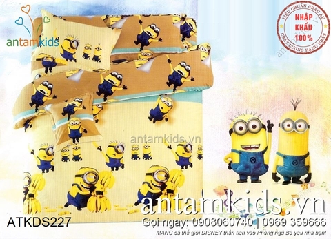 Chăn ga gối Minion chuối vàng, ngộ nghĩnh đáng yêu cho bé ATKDS227