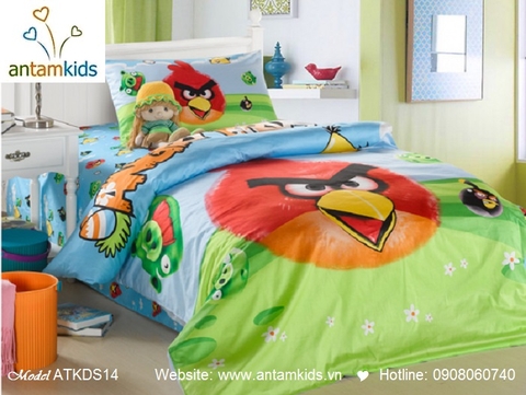 Bộ chăn ga gối Angry Birds ngộ nghĩnh đáng yêu cho trẻ em ATKDS14