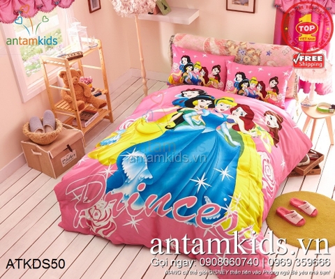 Chăn ga gối Ngũ long Công chúa Princess Disney đẹp mê ly cho bé gái ATKDS50