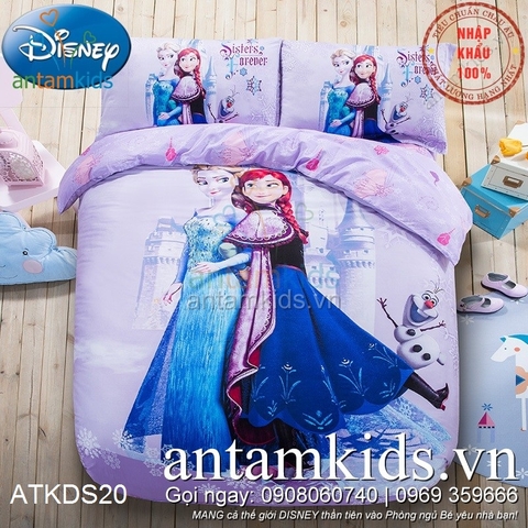 Chăn ga gối Nữ hoàng Băng giá Frozen Anna Elsa cực xinh ATKDS20