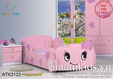 Giường ngủ hình Ô tô Hello Kitty cho bé gái - Màu hồng siêu dễ thương ATK2122_G