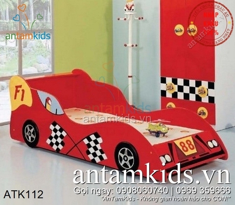 Giường ngủ trẻ em hình Ô tô F1–Cho bé trai mê Xe đua Công thức 1 ATK112