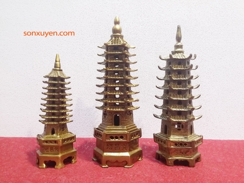 Tháp Văn Xương bằng đồng hoặc pha lê đủ 5 mầu ngũ hành có bán tại Sơn Xuyên