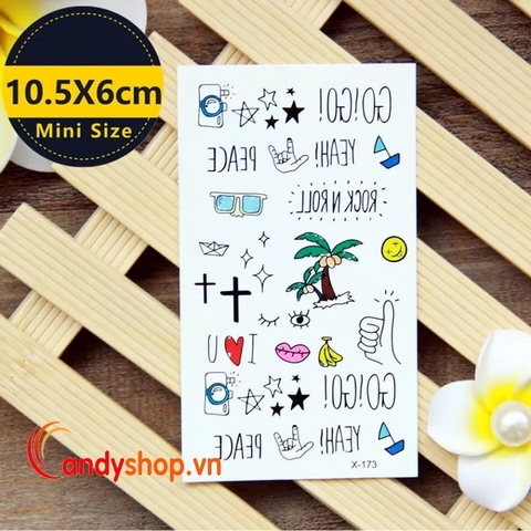 Hình Xăm Dán Tattoo dễ thương X-173
