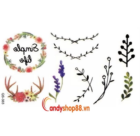 Hình xăm tattoo hoa đẹp WM-375