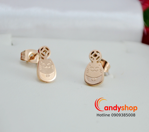 Bông tai titan mèo chiều tài Nhật Bản BT145
